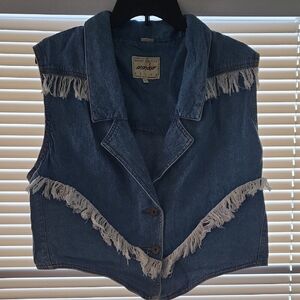 Fringed Denim Vest